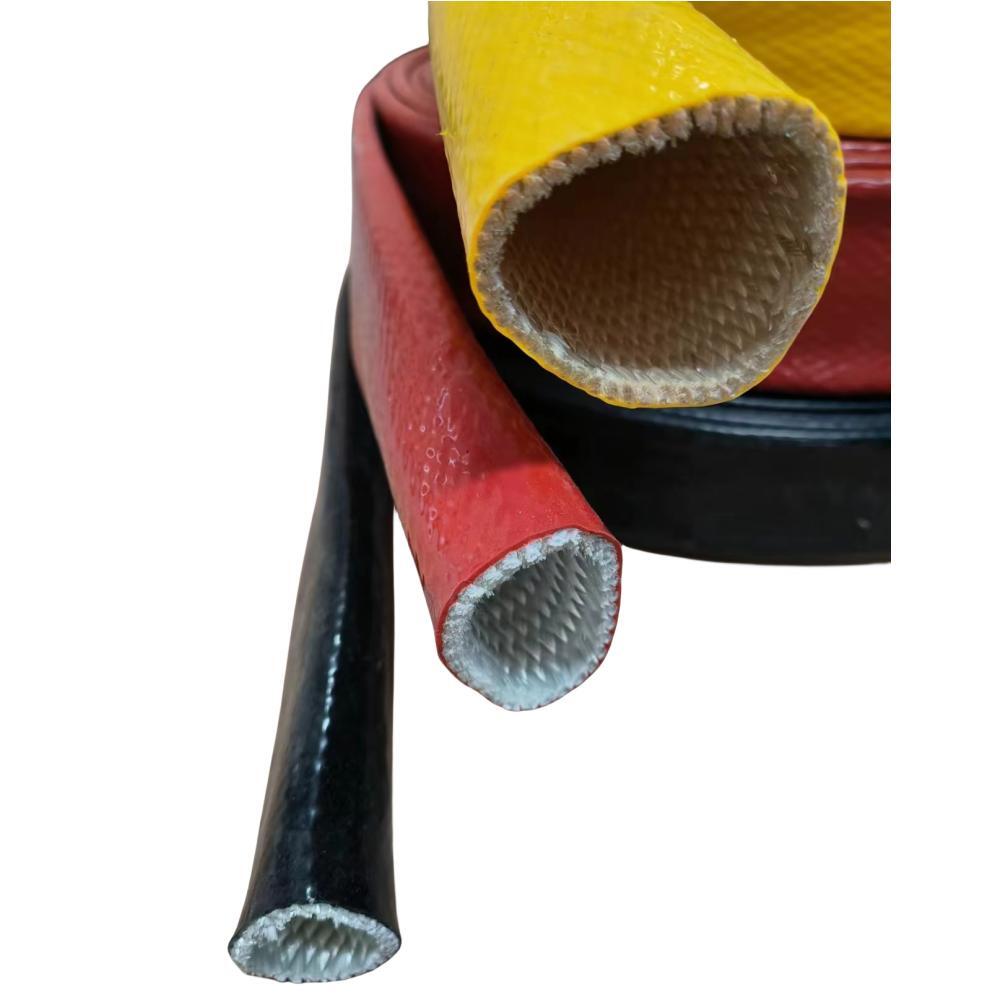 Silicone coated fire sleeve for hydraulic hose